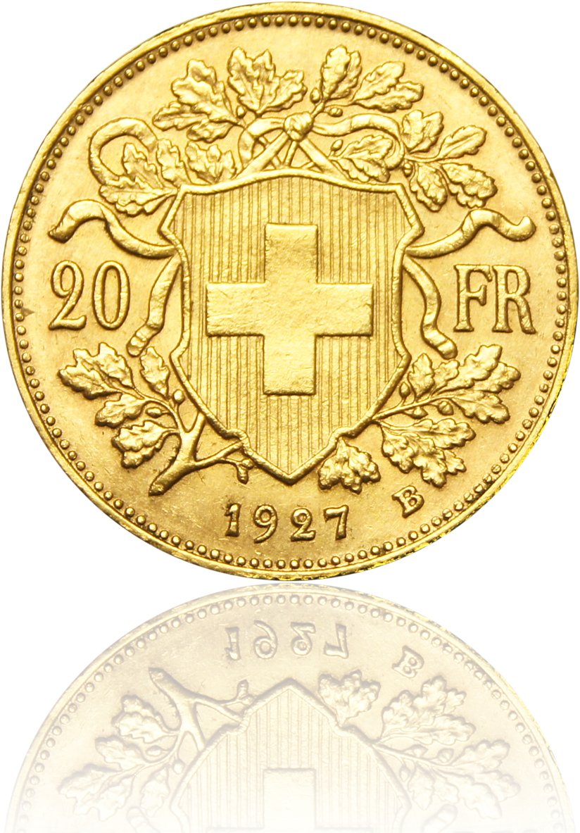 Vreneli 20 Sfr - Swiss Franc (1276x1276), Png Download
