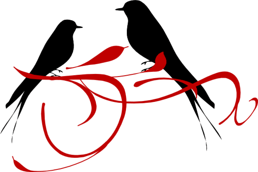 Free Png Download Red Love Birds Png Images Background - Clipart Bird Image Black And White (850x567), Png Download