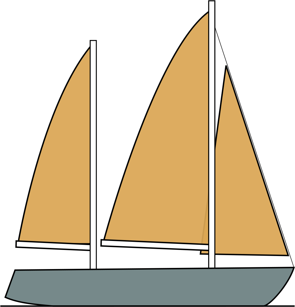 1200 X 1200 12 - Ketch Sailboat (1200x1200), Png Download