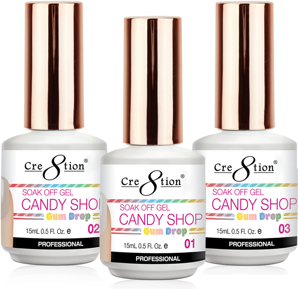 Ghep - Cre8tion Candy Shop Gum Drop Soak Off Gel (1000x1000), Png Download