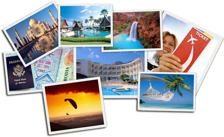 Travel Collage - Collage Of Vacation Destinations (776x500), Png Download