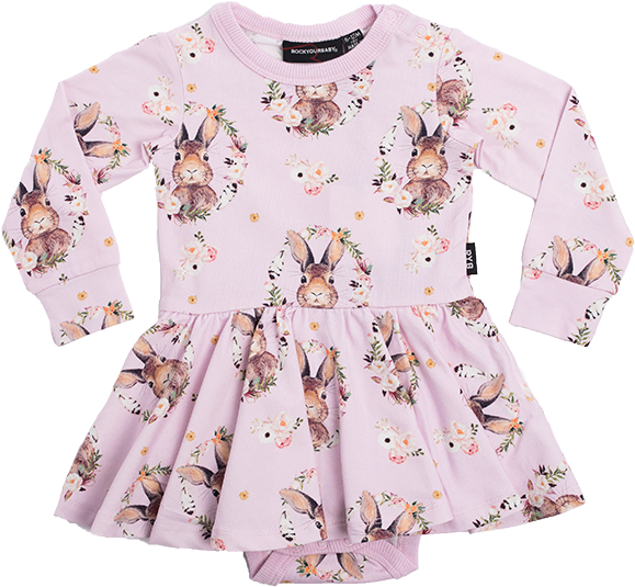 Rock Your Baby Some Bunny Ls Waisted Dress - Rose (700x700), Png Download