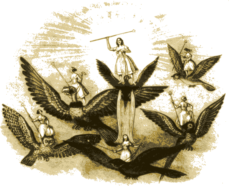 Girls On Birds - Illustration (800x650), Png Download