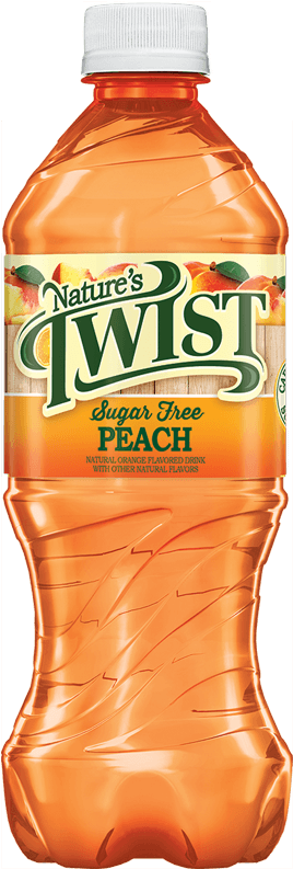 Nature's Twist Peach - Plastic Bottle (550x800), Png Download