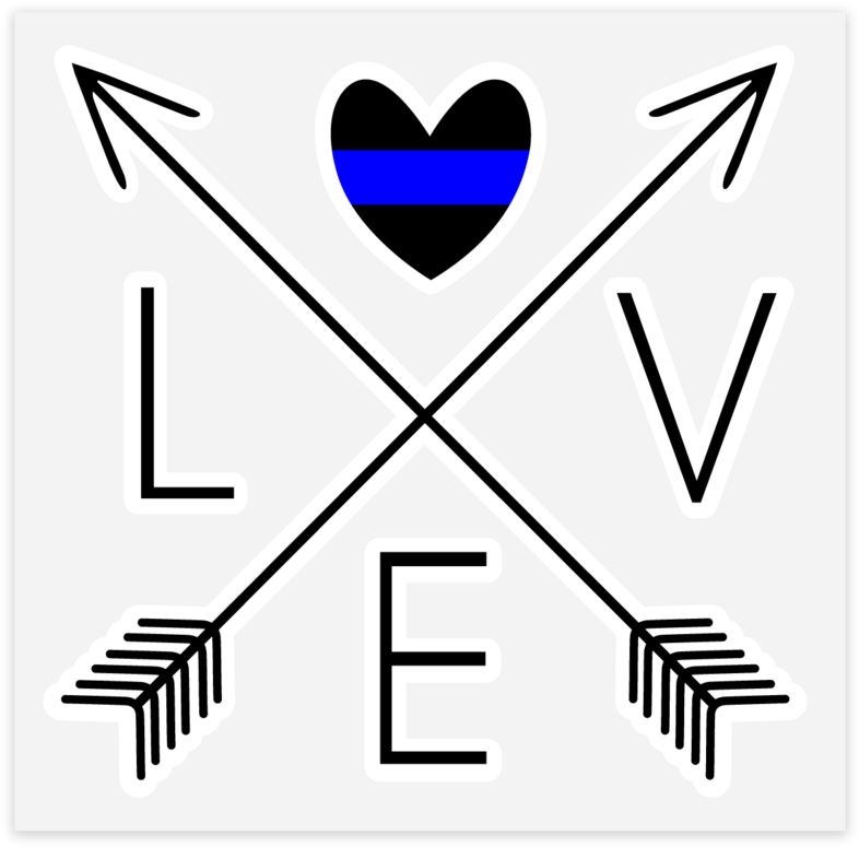 Tbl Love Arrow Cross Printed Decal - Sticker Bts Army (821x813), Png Download