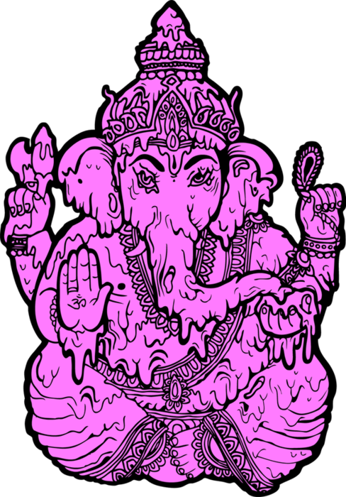 Ganesha Ganesha, Trippy, Artsy Fartsy, Holi, Ganesh, (488x700), Png Download