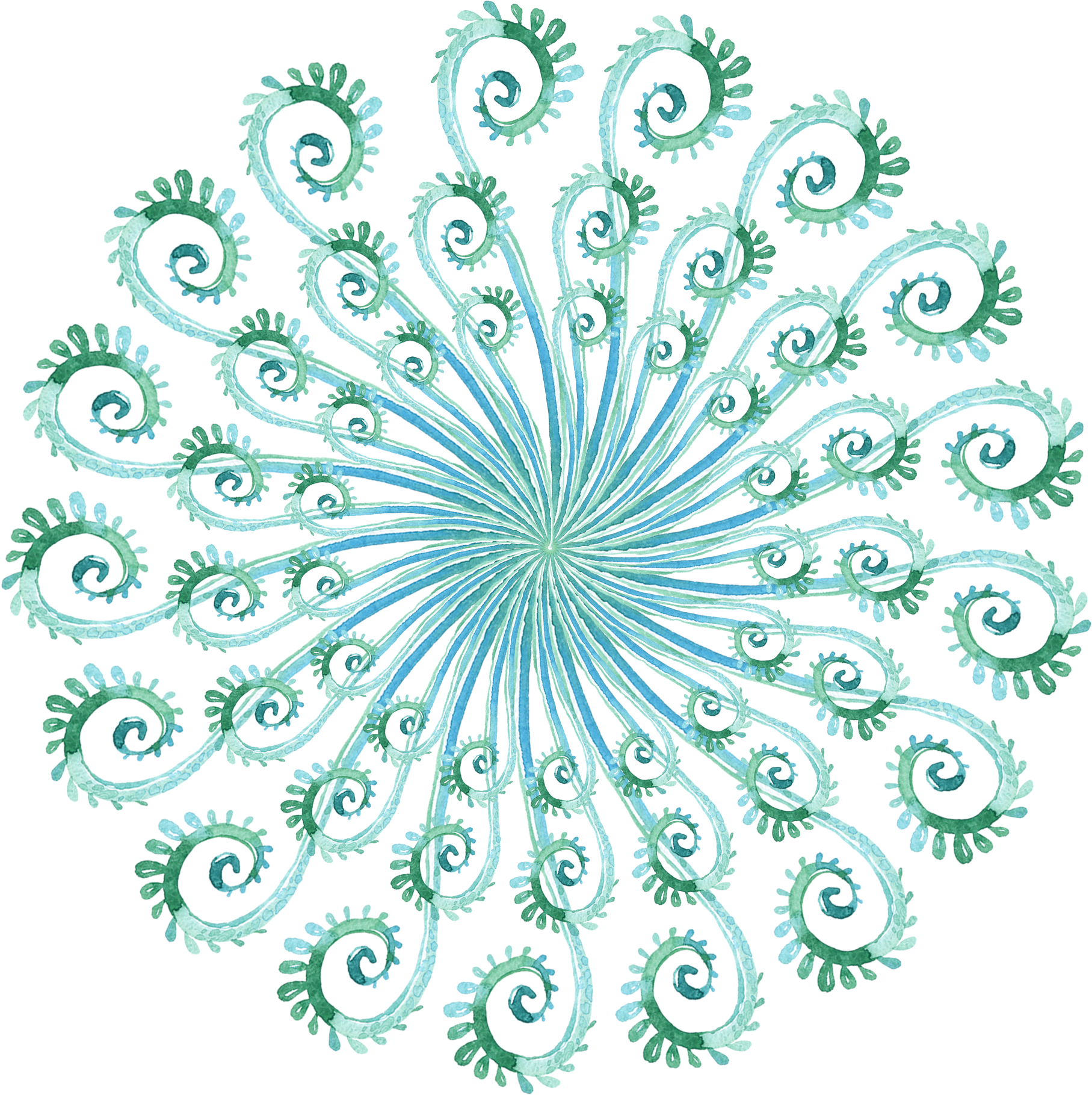 Simple Creative Stylish Watercolor Flowers Png And - Portable Network Graphics (2000x2000), Png Download