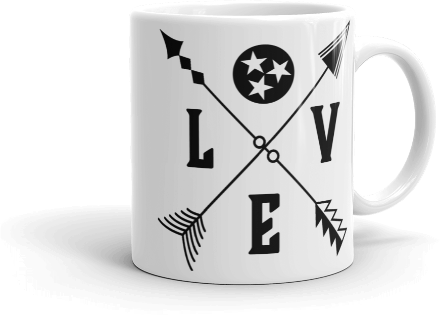 Tennessee Tristar Love Arrows Mug - Coffee Cup (1000x1000), Png Download
