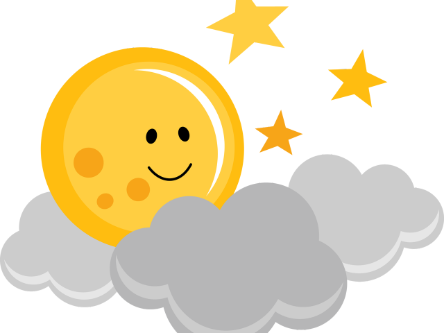 Cloud Clipart Cute - Cute Moon And Stars Clipart (640x480), Png Download