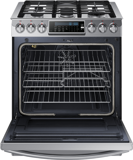 Samsung Freestanding Gas Range - Kitchen Stove (519x804), Png Download