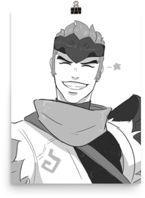 Genji Is So Handsome - Cartoon (1000x1000), Png Download
