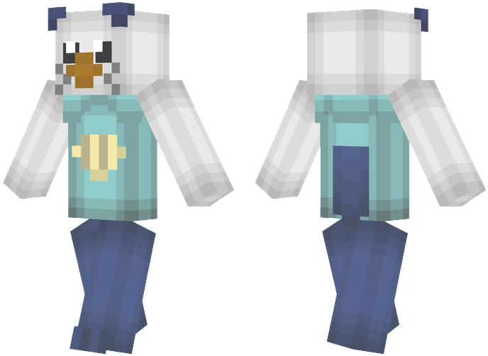 Oshawott - Minecraft Pulp Fiction Skin (716x514), Png Download