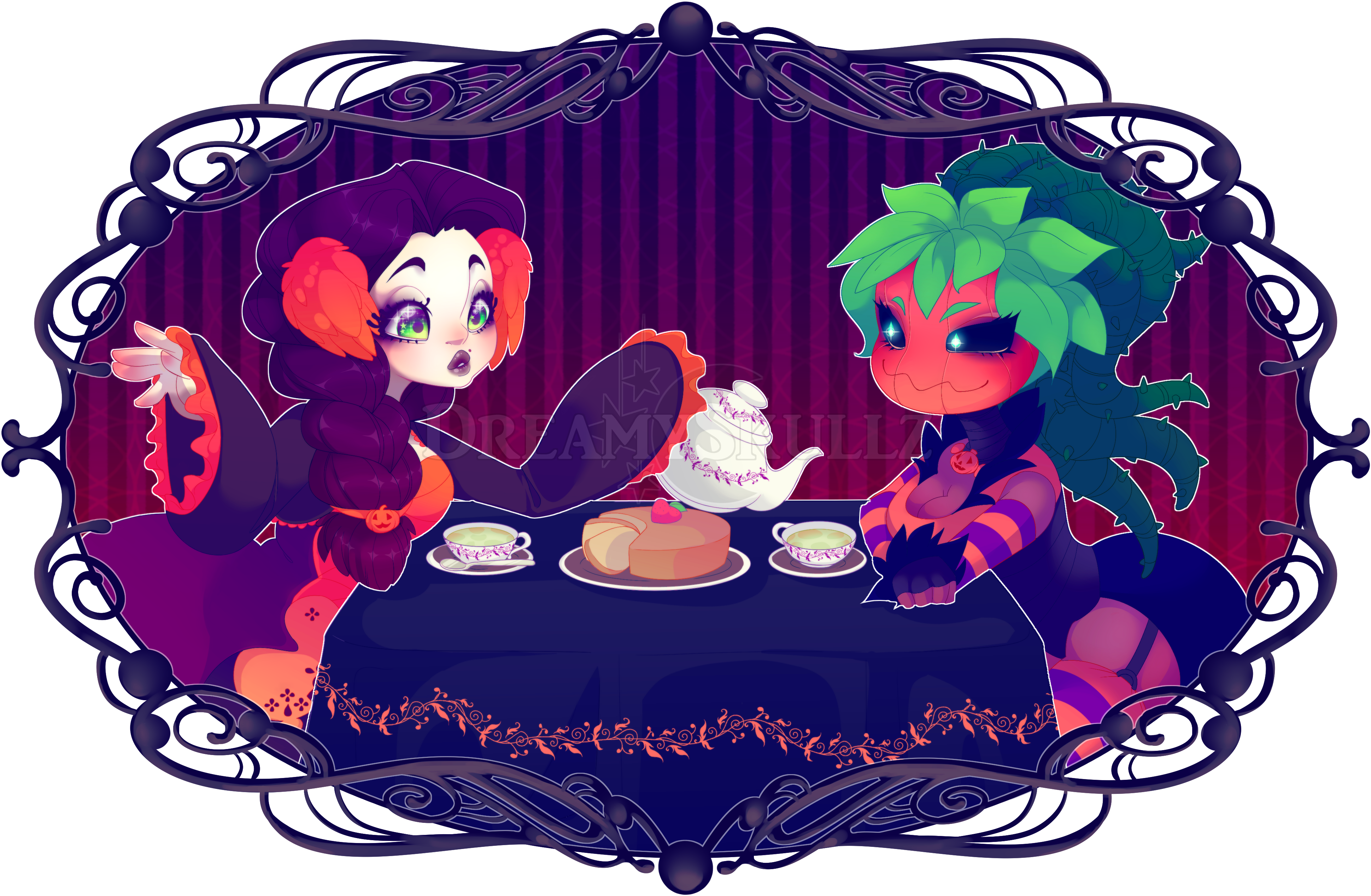Spooky Tea Party - Illustration (3972x2572), Png Download