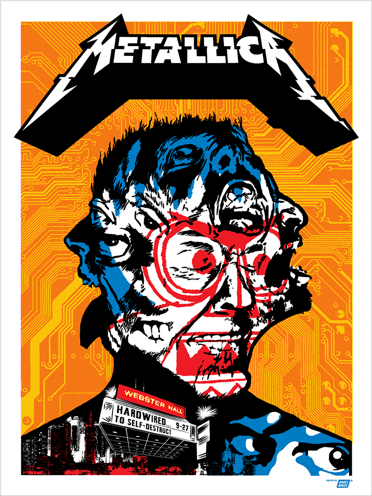 Metallica 2016 Webster Hall, New York, Ny Poster - Metallica Hardwired To Self Destruct Poster (1000x1000), Png Download