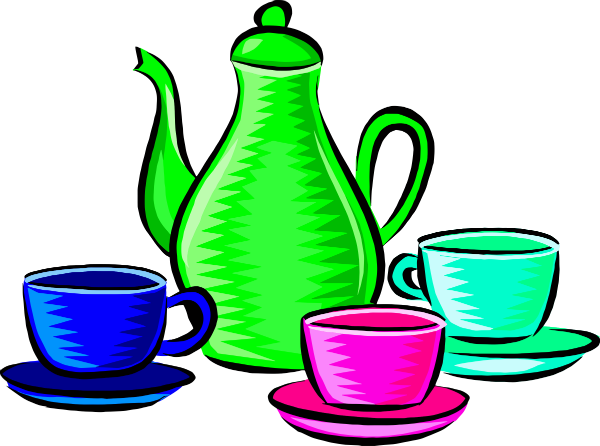 Tea Party Games - Cup Is Near The Pot Clipart (600x446), Png Download