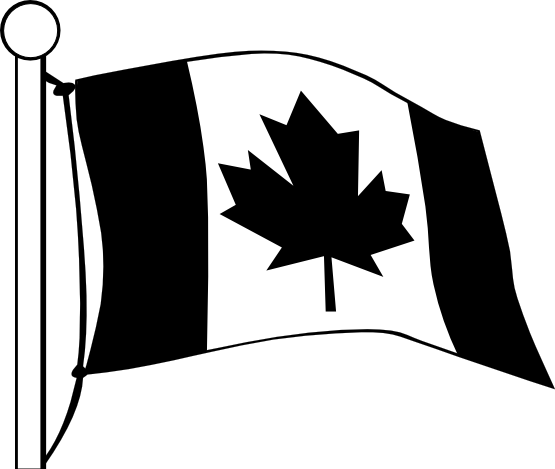 White Flag Cliparts - Bandera De Canada Dibujo (555x469), Png Download