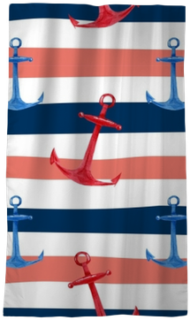 Watercolor Hand Drawn Seamless Pattern With Blue And - Flag (400x400), Png Download