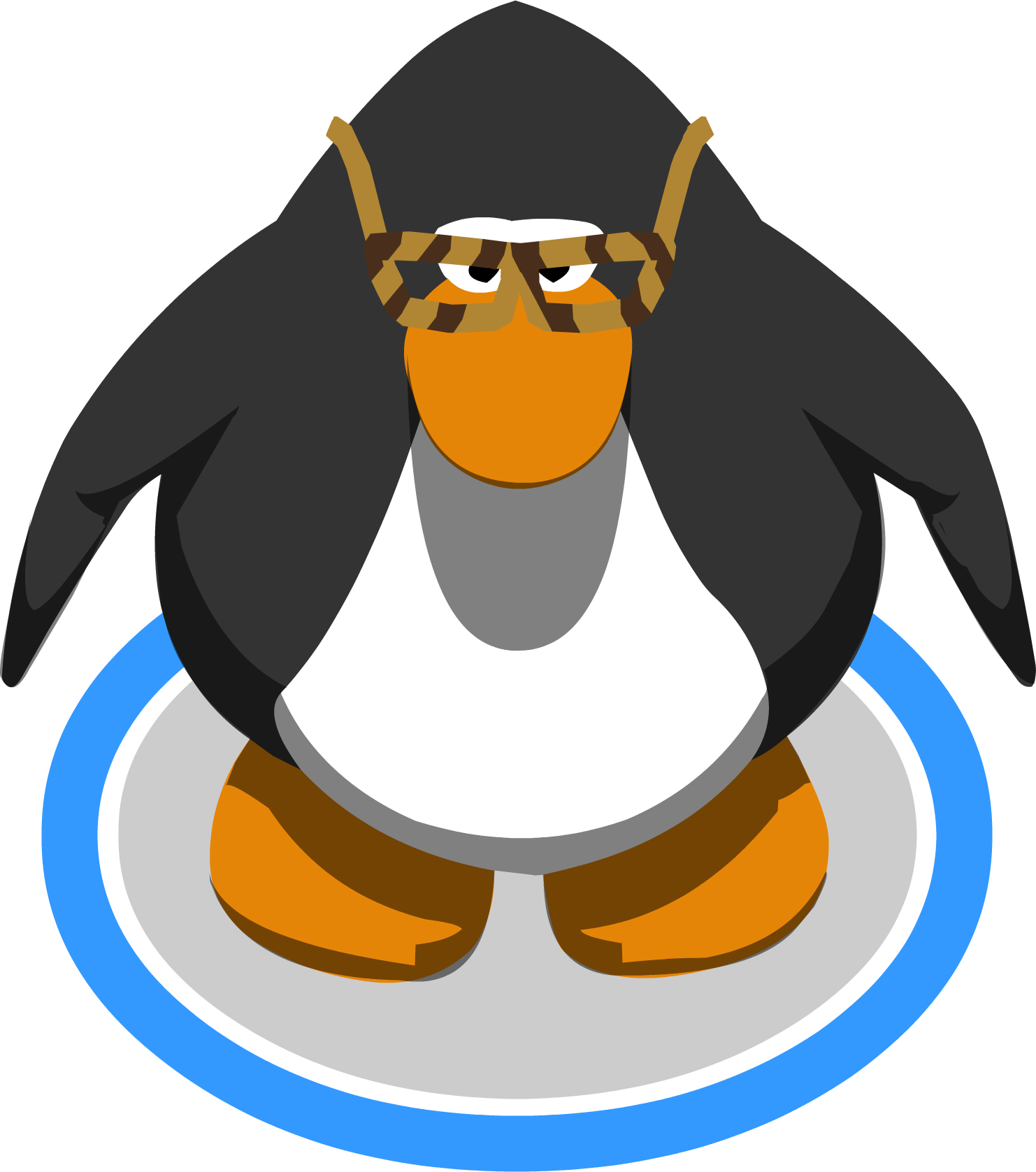 2 Cool Glasses In-game - Club Penguin Penguin Sprite (1482x1677), Png Download