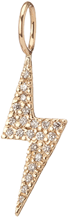 Extra Small Lightning Bolt With Pave White Diamonds - Earrings (1200x1200), Png Download