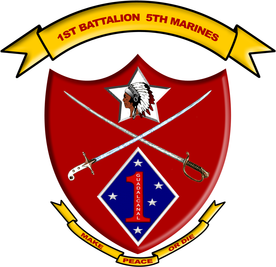 1st Battalion 5th Marines Symbol (1200x1174), Png Download