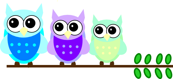 Family Clip Art - Three Owls Clip Art (600x276), Png Download