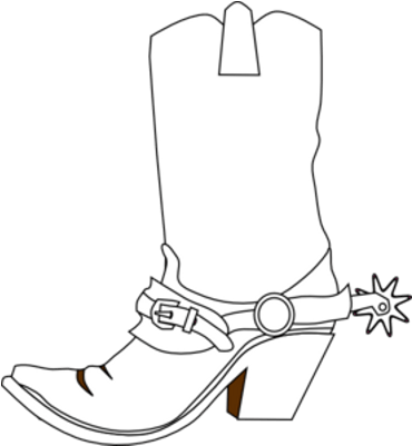 Black And White Cowboy Boot - Cowboy Boots Clip Art (400x400), Png Download