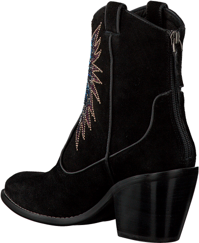 Black Lola Cruz Booties Botin Cowboy Con Dibujo Give - Cowboy Boot (500x500), Png Download