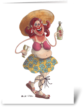 A Hot Chick Greeting Card - Humour (350x396), Png Download