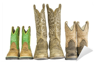 Three Pairs Of Cowboy Western Boots Wall Mural • Pixers® - Cowboy Boot (400x400), Png Download