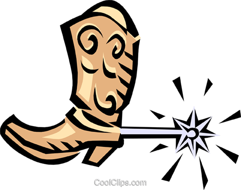 Cowboy Boots Royalty Free Vector Clip Art Illustration - Espora Vetor Png (480x378), Png Download