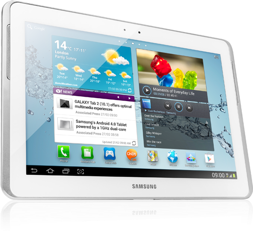 Samsung Tab 2 White - Samsung Galaxy Tab 2 Gt P5100 (820x540), Png Download