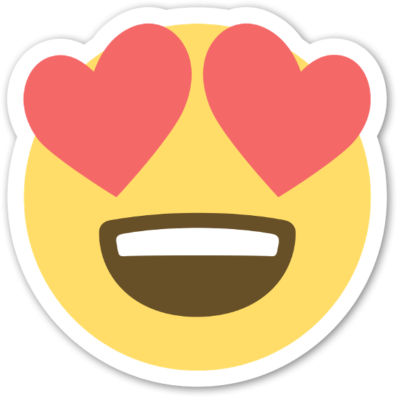 Heart Eyes Smiley Sticker - Eye Heart Emoji Png (600x600), Png Download