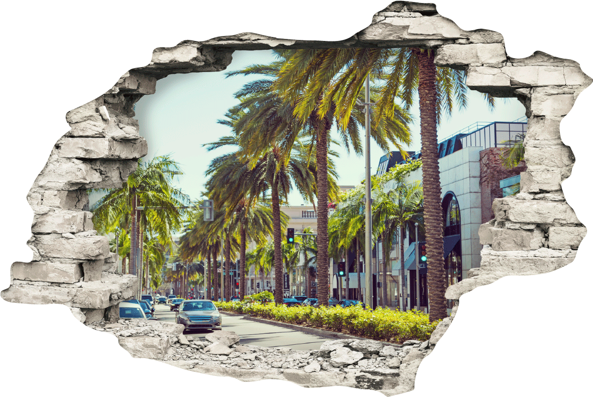 Sticker Trompe L Oeil Vue Sur Hollywood Boulevard Ambiance - Brooklyn Decals By Ambiance Sticker - Brooklyn Bridge (1200x1200), Png Download