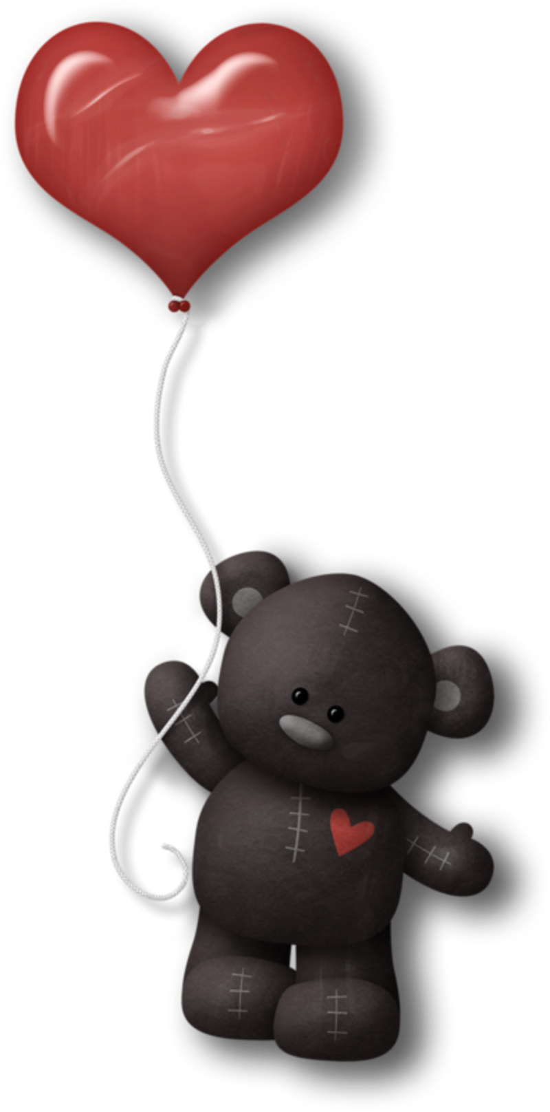Nounours Avec Coeur - Teddy Bear (800x1616), Png Download