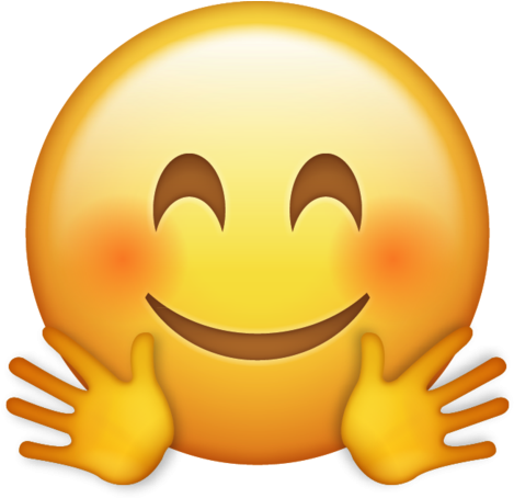 Hugging Emoji Png Transparent Icon Png Black And White - Hug Emoji Png (480x459), Png Download