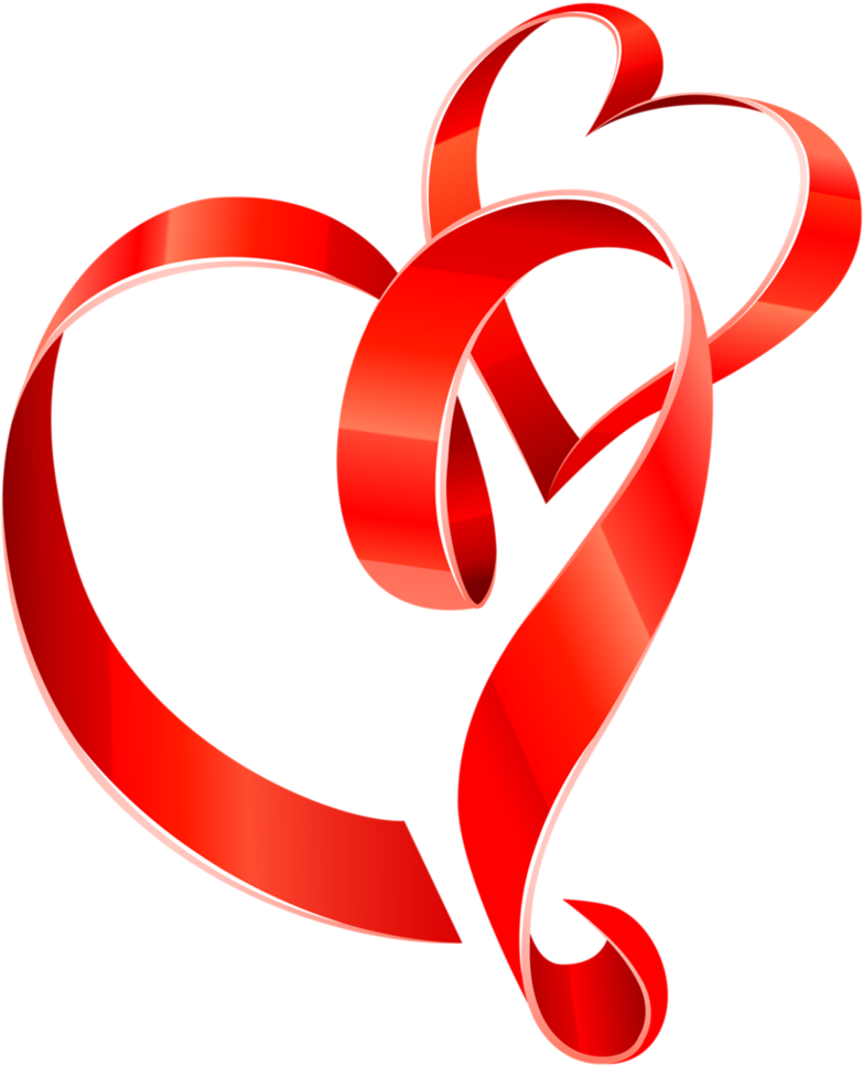 See Here Valentines Day Clip Art Free Download - Ribbon Heart (800x972), Png Download