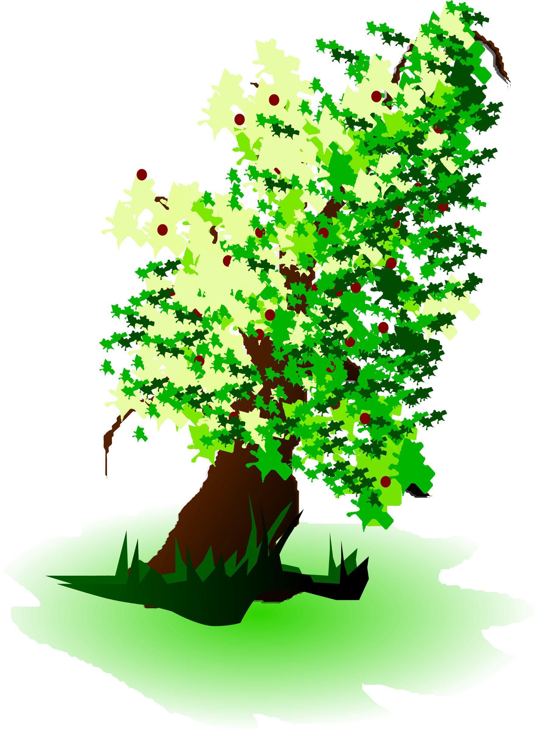 Picture Royalty Free Stock Clipart Apple Tree Big Image - Clipart Fruit Tree Paint (1851x2400), Png Download
