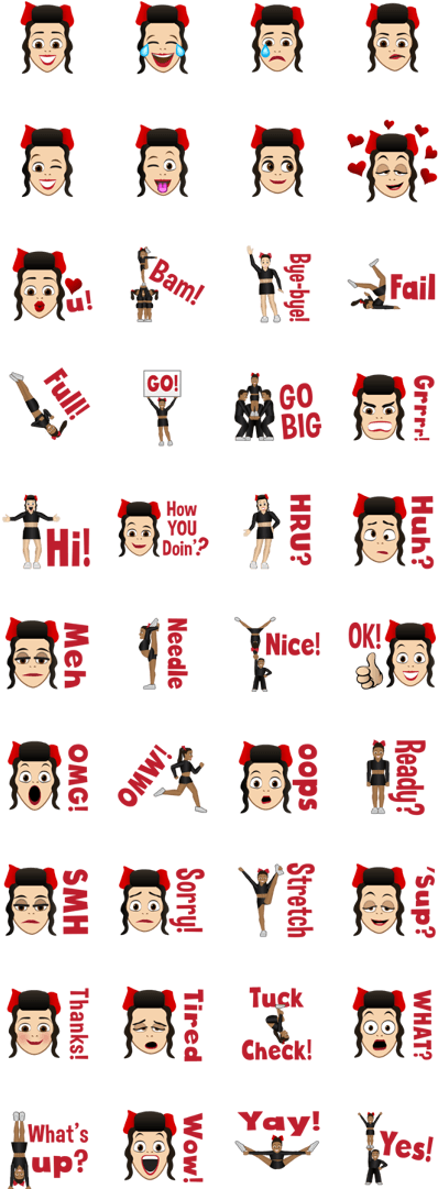 Cheermoji Cheerleader Emoji - Sticker (420x1121), Png Download