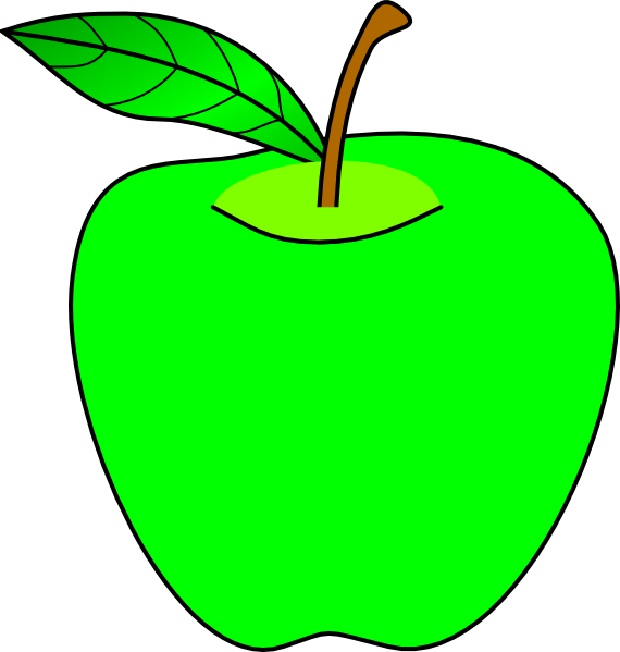 Green Apple Clip Art - Green Apple Clipart (570x599), Png Download