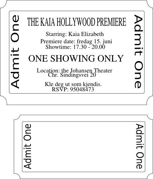 Jpg Download Concert Templatepng - Admit One Ticket Template (510x595), Png Download