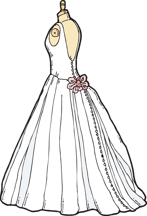 Clip Black And White Stock Dresses Silhouette At Getdrawings - Wedding Dress Clipart (476x700), Png Download