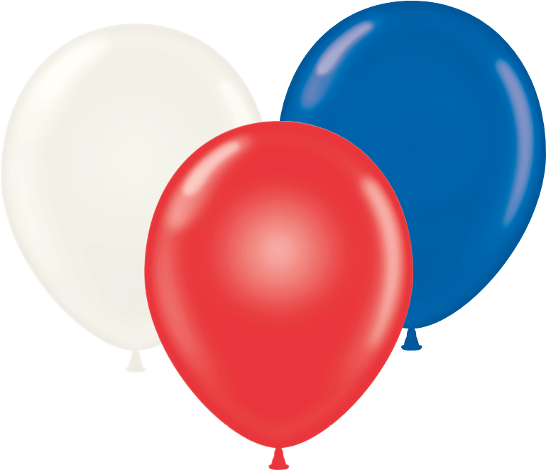 Patriotic Assortment - Red Blue White Balloons (800x800), Png Download