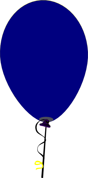 Navy Clipart Balloon - Dark Blue Balloon Vector (294x590), Png Download