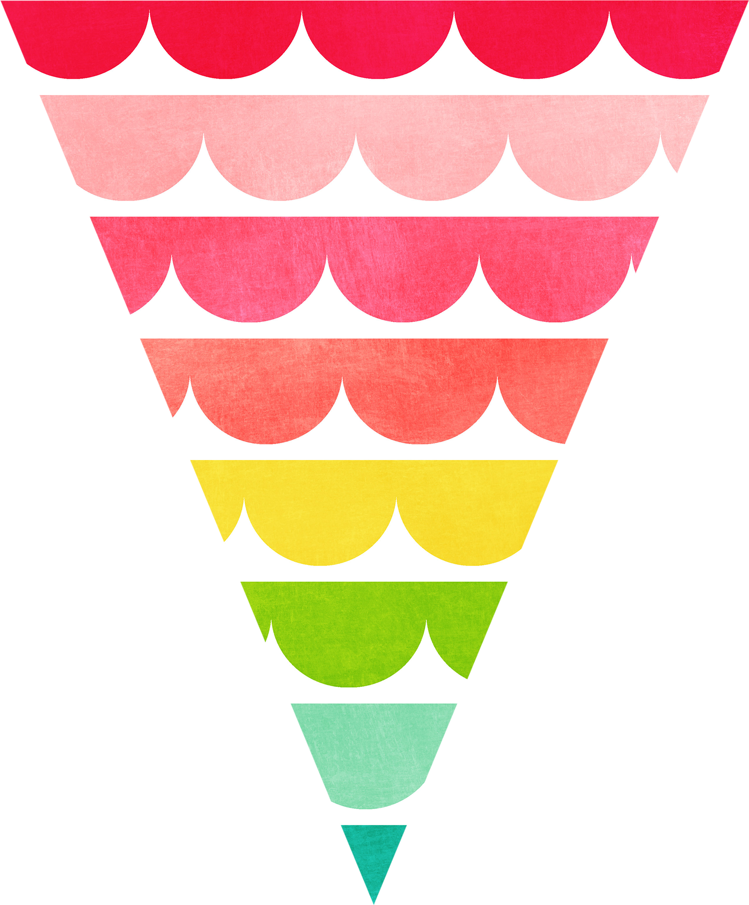 Summer Scallop Party Flags - Party (1483x1791), Png Download