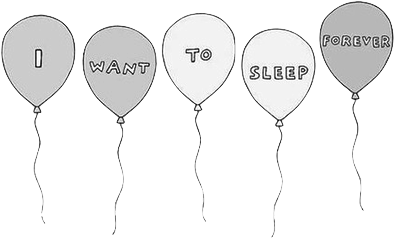 Balloon Black And White Cliparts - Sleep Tumblr Png (500x356), Png Download