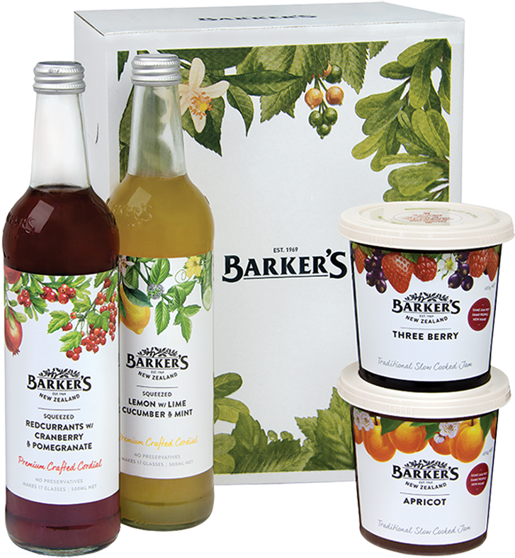 Barker's 2 Cordial / 2 Jam Pack - Barkers Anathoth Farm Three Berry Jam 455g (800x800), Png Download