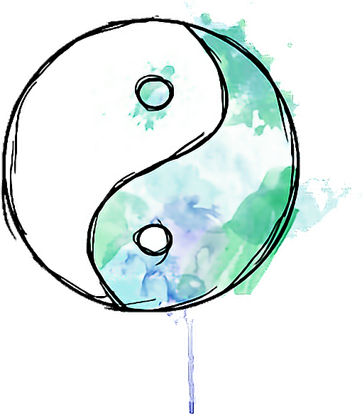 Blue Green Cute Jim Jam Png Freetoedit - Yin Yang Tumblr Transparent (510x586), Png Download