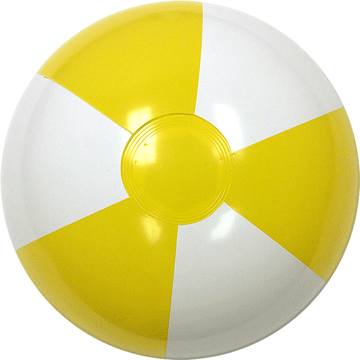 Yellow And White Beach Ball (750x750), Png Download