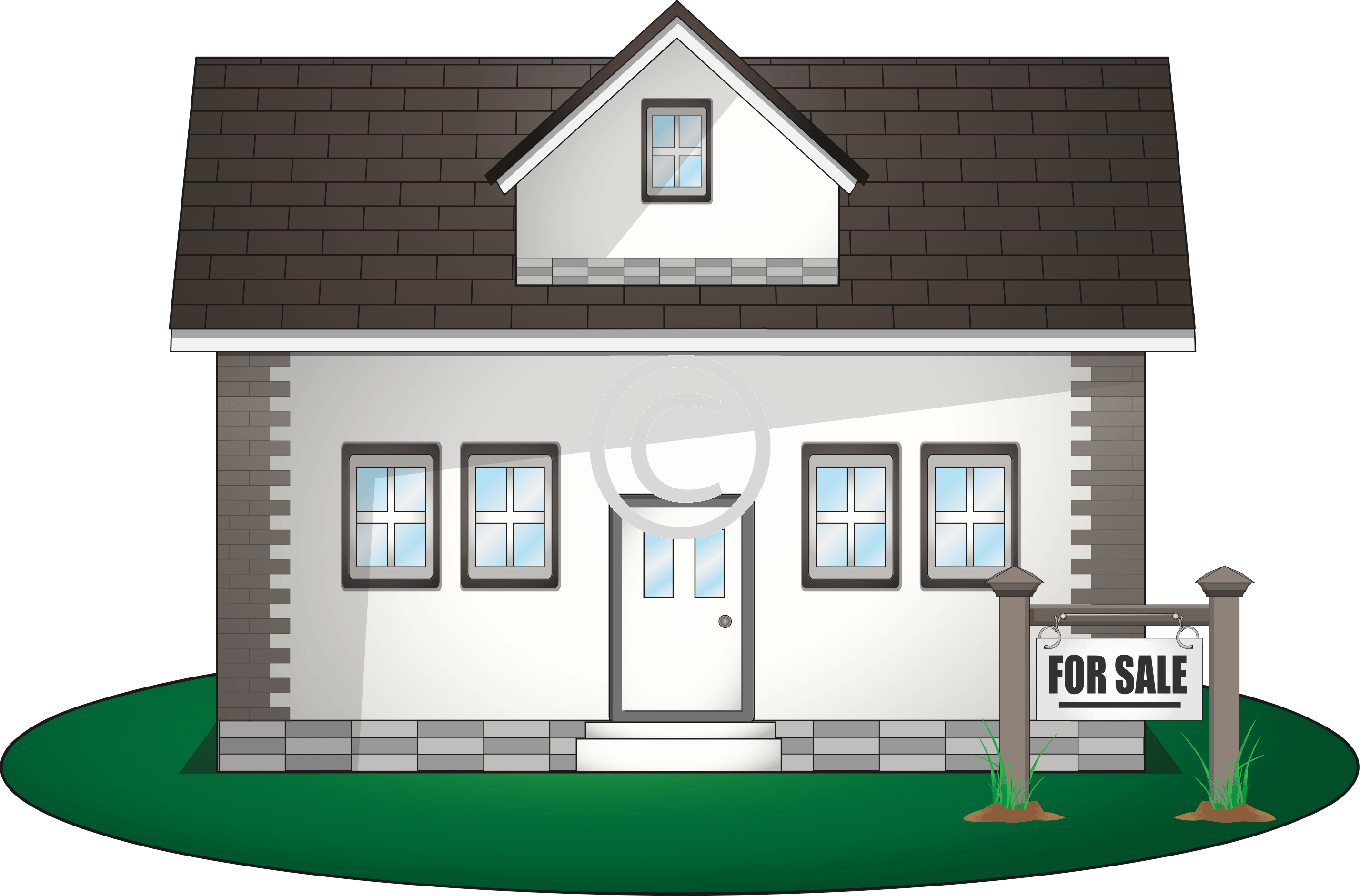 House With For Sale Sign 31 - House (2855x1882), Png Download