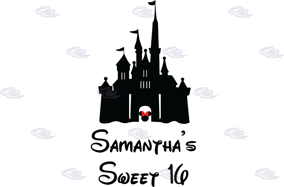 Disney Castle Silhouettes Black And White - Disney Castle With Tinkerbell (1013x697), Png Download